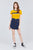 Short Sleeve Crew Neck Color Block Knit Top