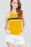 Halter Neck Color Block Knit Top