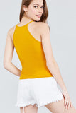 Halter Neck Color Block Knit Top