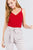 V-neck W/snap Button Detail Cami Rayon Spandex Heavy Rib Knit Top