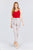 V-neck W/snap Button Detail Cami Rayon Spandex Heavy Rib Knit Top