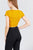 Short Sleeve Open Neck W/snap Button Detail Rayon Spandex Heavy Rib Crop Knit Top