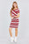 Short Sleeve V-neck W/cross Wrap Multi Stripe Sweater Dress