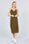 V-neck Surplice Button Down Midi Linen Dress
