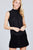 Sleeveless Mock Neck Back Button Woven Top