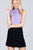 Sleeveless Mock Neck Back Button Woven Top