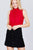 Sleeveless Mock Neck Back Button Woven Top