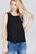 Sleeveless Round Neck Back Button Detail Woven Top