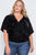 Plus Size Velvet Short Sleeve Side Tie Top