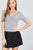 Elbow Sleeve V-neck W/shirring Rayon Spandex Rib Knit Top