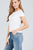 Short Sleeve Round Neck W/shoulder Button Down Rayon Spandex Rib Knit Top