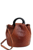 2in1 Stylish Croco Pattern Chic Satchel With Long Strap