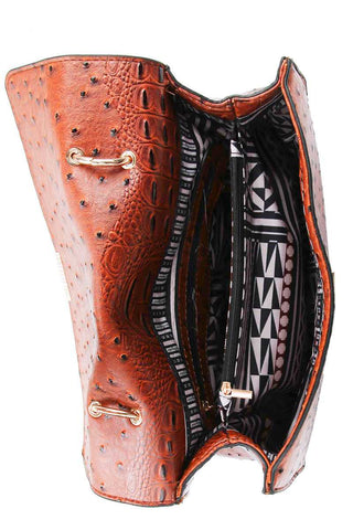 Stylish Insect Buckle Satchel With Matching Wallet