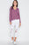 Berry Long Sleeve Knit Button-front Combo Cardigan