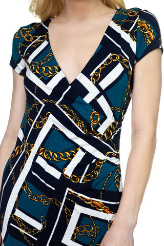 Chain & Square Grid Mini Dress