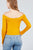 Long Sleeve Off The Shoulder Button Down Rayon Spandex Rib Knit Top