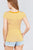 Short Sleeve Contrast Henley Neck Stripe Rayon Spandex Knit Top
