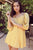 Off-the-shoulder Button Down Boho Mini Dress