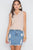 Taupe Surplice Neck Button Front Sleeveless Top