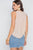 Taupe Surplice Neck Button Front Sleeveless Top