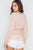 Blush Long Sleeve Lace Up Surplice Neck Top