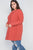 Plus Size Brick Button Down Long Sleeve Shirt Dress