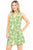 Hawaiian Leaf Print, Sleeveless, A-line Dress