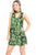 Hawaiian Leaf Print, Sleeveless, A-line Dress