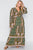 Plus Size Multi Print V-neck Long Sleeve Maxi Dress