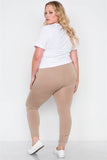 Plus Size Fleece Lined Solid Leggings