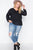 Plus Size Crochet Trim V-neck Boho Top