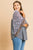 Sheer Floral Mixed Print Dolmen Sleeve Waffle Knit Yoke Knit Top