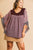 Sheer Floral Mixed Print Dolmen Sleeve Waffle Knit Yoke Knit Top