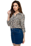 Cheetah Print Double Pocket Shirt