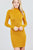 Long Sleeve W/button Detail High Neck Knit Mini Dress