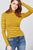 Long Sleeve Mock Neck Stripe Rib Sweater Top