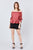 Bubble Sleeve W/bow Tie Off The Shoulder W/crochet Lace Cotton Woven Top