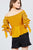 Bubble Sleeve W/bow Tie Off The Shoulder W/crochet Lace Cotton Woven Top