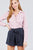 3/4 Roll Up Sleeve Front Two Pocket W/button Detail Stretch Shirt