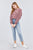 Long Dolman Sleeve Round Neck Toggle Elastic Hem Faux Fur Top