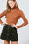 Long Sleeve Shirring Turtle Neck Rib Knit Top