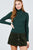 Long Sleeve Shirring Turtle Neck Rib Knit Top