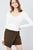 Long Sleeve Double V-neck Rib Knit Top