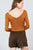 Long Sleeve Double V-neck Rib Knit Top