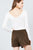 Long Sleeve Double V-neck Rib Knit Top