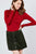 Long Sleeve W/button Detail Mock Neck Rib Knit Top