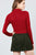 Long Sleeve W/button Detail Mock Neck Rib Knit Top