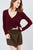 Long Sleeve V-neck Wrapped Tie Brushed Hacci Top