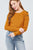 Long Sleeve Round Neck Shoulder Button Detail Brushed Hacci Top