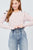 Long Sleeve Round Neck Shoulder Button Detail Brushed Hacci Top